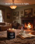 M&SENSE Cinnamon Vanilla Fall Scented Candles for Home, Natural Soy Wax 11.6oz 70 Hours Large Long Lasting Strong Scented Classic 2 Wicks Jar Candle Gift for Housewarming