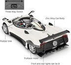 1/24 Car Model Compatible for Collectible Pagani Zonta HP Diecast Toy Car,Zinc Alloy Pull Back Cabriolet Vehicles Toy with Sound and Light for Adult Boys Girls (White)