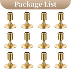 Sziqiqi Candlestick Taper Candle Holders - Gold Candle Stick Candle Holder Bulk Decorative Table Centerpiece for Wedding Reception Christmas Candlelight Dinner Bridal Showers Party Decor Pack of 12