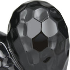 Deco 79 Porcelain Ceramic Heart Decorative Sculpture Dimensional Angled Origami Inspired Home Decor Statue, Accent Figurine 8" x 3" x 8", Black