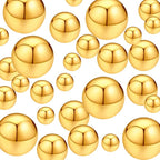 300Pcs Pearl Vase Filler, BrightGold No Hole Faux Pearl Beads for Centerpieces Vases, Candle Centerpieces, Wedding Birthday Party Home Decor 8/10/14/20mm