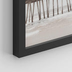 SIGNWIN Framed White Minimalist California Ocean Beach Seashore Pier Wall Art, Set of 4 Landscape Colorful Wall Decor Prints, Nature Wilderness Wall Décor for Living Room, Bedroom - 11"x14" Black