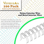 1/2 Inch Wire Cinch Book Binding Silver 3:1 Pitch, 100 Pack Double Loop Metal Spiral for Bindings Fit for School Office Notebook Maker, YolieraArt Office Products Binding Combs 100 Sheet Capacity