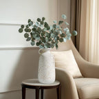 Sunddo White Ceramic Vase, Rustic Farmhouse Decorative Vase with Handle, Farmhouse Decor, Centerpieces Entryway Shelf Living Room Table Decor 10 inch