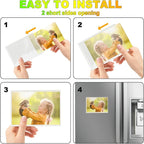 24 Pack Picture Magnets for Refrigerator,More Solution Display Your Photos-12 Pieces Picture Fridge Frames and 12 Pieces Adhesive Magnetic Sheet