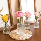 Bud Vases in Bulk 24, Small Glass Vase for Centerpieces, Vintage Vases for Decor, Mini Clear Single Flower Vase Bulk for Wedding Decor Rustic Decorative Christmas Vases Set Home Table Decorations