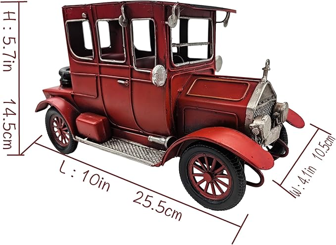 YCHTEWY-Iron Classic Red Vintage car Model Collectible Vehicle Decoration, Metal Truck Christmas Decor ，Unique Blend of Vintage, Rustic, Farmhouse Truck Decor for Table Top Decor. (C)…