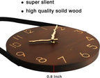 Kesin Wall Clock 10 Inch Silent Wooden Wall Clock Battery Operated Hand Made Retro Fashion Clock with Rope Hanging Decorative for Living Room,Kitchen,Bedroom,Office