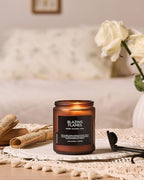 M&SENSE Blazing Flames Scent with Log Fire, Natural Soy Wax Slow Burning Candle for Home Decor, Cedarwood &Cade Scented 7.05oz 50 Hours Burn Cotton Wick Gifts for Celebration Holiday