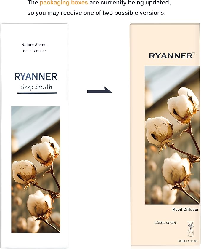 Reed Diffuser Set,5.1oz Clean Linen Scent Diffuser with Sticks Home Fragrance Reed Diffuser with Essential Oil for Bathroom Shelf Decor&Air Freshener,Home Bathroom Office Decor & Gifts