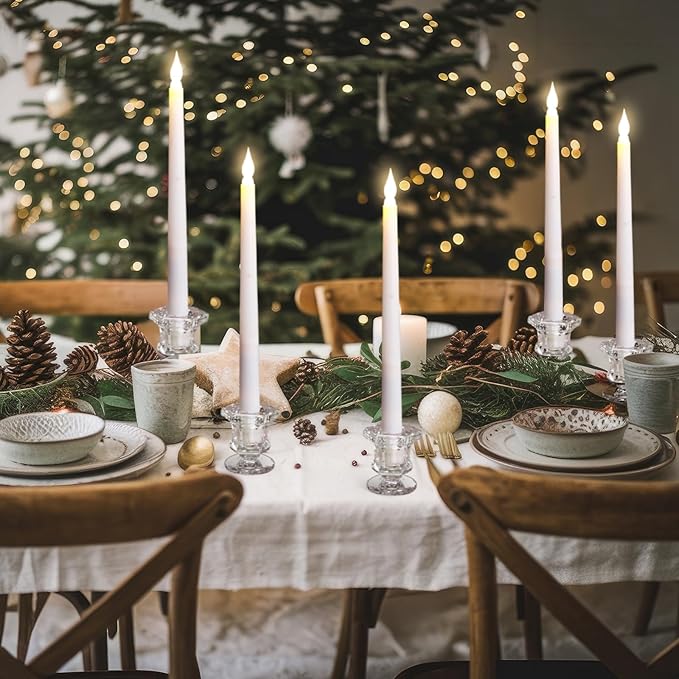 Foaincore 30 Pcs Candlestick Holders Bulk 2.36 Inch Taper Candle Holders Small Glass Candle Holder for Wedding Table Centerpiece Party Decoration (Clear)