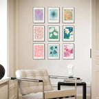 Flower Market Poster, Minimalist Floral Flower Market Wall Art, Colorful Abstract Aura Posters for Room Aesthetic, Aura Gradient Spiritual Affirmation Canvas Art Prints for Bedroom Boho Wall Decor（8x10inch, Unframed)