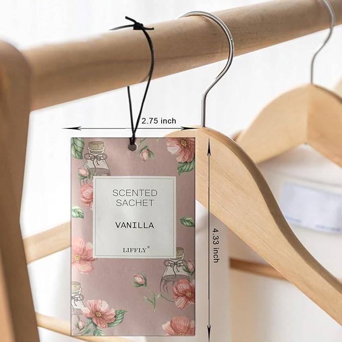 14 Packs Scented Sachets for Drawers and Closets Lavender Rose Jasmine Ocean Vanilla Sandalwood 6 Different Scent Gift Box