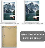 13x19 Picture Frame Set of 3 - Display 11x17 Photo with Mat or 13 x 19 Poster without Mat, Wall Mounting Horizontal and Vertical, White