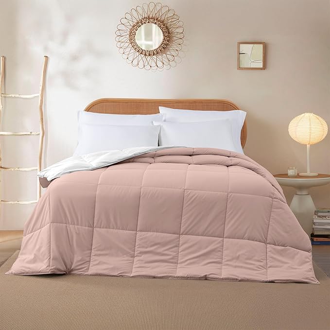 Modern Threads Down Alternative Reversible Comforter Blush/White Queen