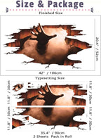 Halloween Wall Decals 3D Floor Wall Ceiling Stickers, Ghost Hand Scratching Wall Posters Removable Halloween Art Murals Window Clings Vinyl Wallpaper for Bedroom Bar Pub Living Room