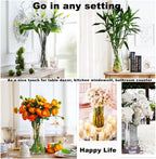 Glass Hurricane Candle Holder Esmiome - Cylinder Vases for Centerpieces 4Pcs/Set Hurricane Floating Candle Holder, Glass Vases for Flowers, Decorative for Home Wedding, 4'' + 6'' + 8'' +10''(High)