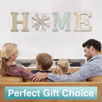 ZAZIWZ Farmhouse Home Signs with Windmill Clock Wall Decor Rustic Home Letters Wall Art for Living Room Kitchen Entryway Dining Room Bedroom (mix color)