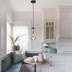 Raindrop Pendant Lights Kitchen Island Teardrop PlatingBlack Hanging Light Clear Solid Glass Pendant Light Modern Chandeliers for Dining Room Porch Corridor Living Room(PlatingBlack 1-Pack)