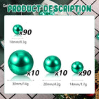 200PCS Green Faux Pearls Beads for Centerpiece Vases, Vase Filler Faux Pearls, No Holes Filler Beads for Party Anniversary Birthday Wedding Table Decor, 10/14/20/30mm