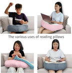 Reading Pillow Lap Pillow for Reading Gaming Pillow for Arms Crochet Pillow Provides Wrist & Elbow Support Suitable for Reading Gaming Working While Sitting on The Bed Floor or Sofa （Pink）