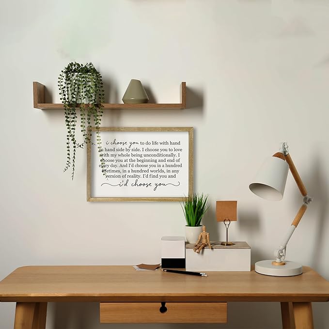 I Choose You To Do Life Sign Wall Decor 16X11 I Love You InchRomantic Marriage Art Wooden Framed Wall Hanging (Wood)