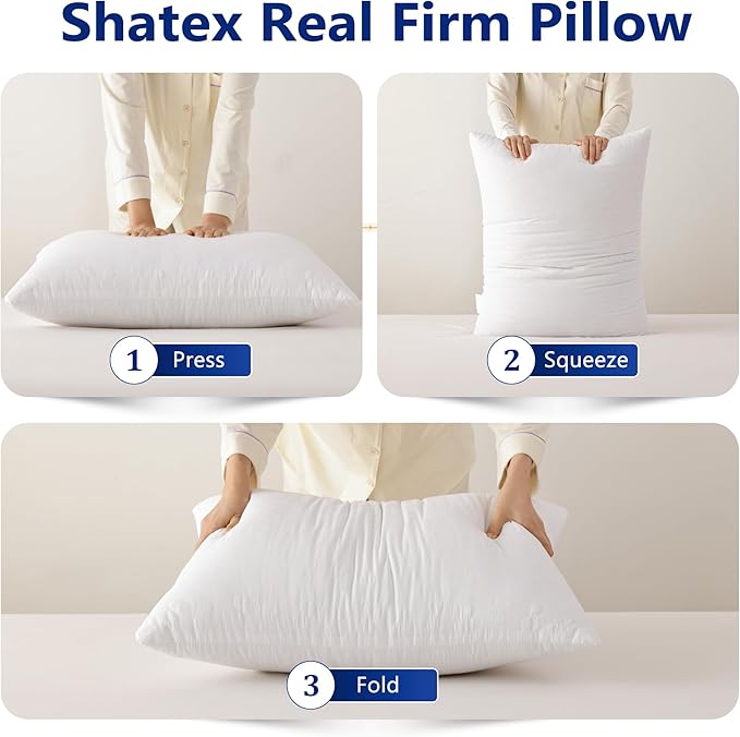 Shatex Extra Firm Pillow King Size 34 x 20 inch, Bed Pillow with Adjustable Insert Provides Stronger Support - for Back, Stomach & Side Sleepers.