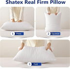 Shatex Firm Pillow, Standard Bed Pillow 26 x 20inch, Adjustable Pillow for Neck Pain Relief，Back Pillow Provide Strong Support for Stomach & Side Sleepers