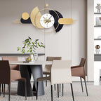 39x18 Inch Modern Decorative Wall Clock Battery Operated, Unique Silent Non-Ticking Large Clocks for Living Room, Kitchen, Bedroom, Office – Abstract Design Timepiece