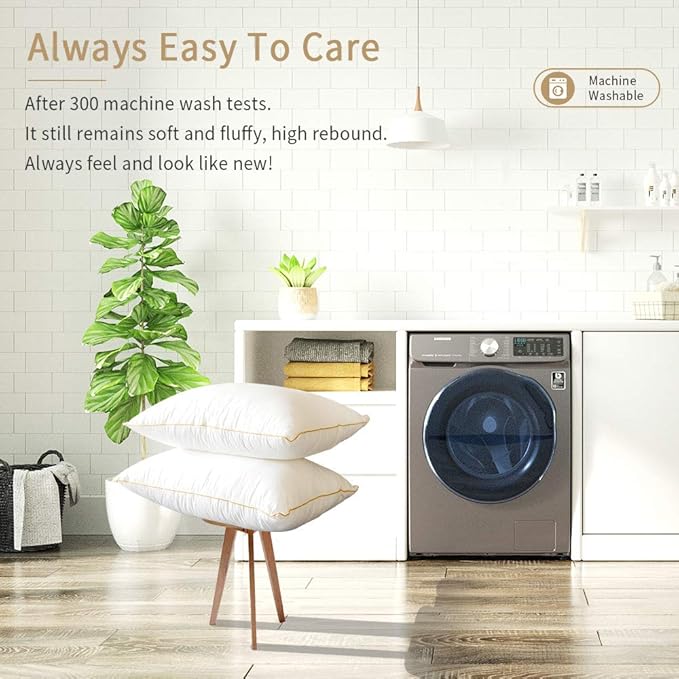 Bed Pillows Queen Size Set of 2 - Down Alternative Bedding White, Cooling Hotel Quality 20 x 30, Sleeping Pillow for Back, Stomach or Side Sleepers