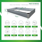 GARDMAX 8x4x1FT Galvanized Raised Garden Bed Kit, Metal Planter Boxes Outdoor with Easy Assembly, Large Garden Bed for Vegetables, Fruits, Flower, Herbs Rectangle Silver