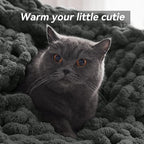 Chunky Knit Throw Blanket, 30''*40'' Knitted Throw Chenille Yarn for Bed Couch, Handmade Dark Grey Crochet Big Thick Blanket, Machine Washable Cute Comfy Blanket for Home Decor