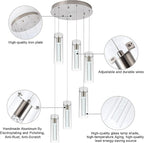 Pendant Lights Kitchen Island Kitchen Lights Modern Crystal Bubble Glass Pendant Ceiling Light Fixture for, Dining Room, and Restaurant - 48W Integrated LED Hanging Light Dimmable.(6-Light)