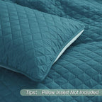 Exclusivo Mezcla Reversible Twin Quilt Bedding Set with Pillow Sham, Lightweight Quilts Twin Size, Soft Bedspreads Bed Coverlets for All Seasons - (Dusty Teal, 68"x88")