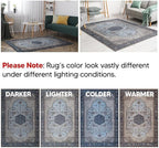 Keen Home Design 4x6 Rug - Machine Washable Area Rug with Non-Slip Backing, Ideal for Living Room, Dining Room, Bedroom - Vintage, Easy Clean, Durable, Low Pile Rug - (4' x 6')