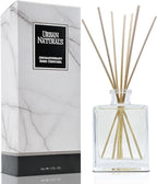 Urban Naturals Lemon Verbena Reed Diffuser Set with Reed Sticks – Tart Citrus with Bergamot & Greens – Sleek Rectangular Refillable Glass Bottle – Made in The USA