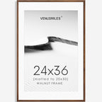 24x36 Poster Frame Natural Solid Walnut Photo Frames with 20x30 Removable Mat Wall Hanging Large Handcrafted Frame with HD Plexiglass Wall and Tabletop Display Large Picture Frame