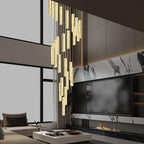 Large Crystal Chandeliers 130inches Long Spiral Staircase Chandelier for High Ceiling Foyer Entrance Modern LED Dimmable Chandelier 25-Lights Gold