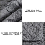 Travan 3-Piece King Quilt Set Quilted Bedspread Oversized Microfiber Lightweight Bedspread Coverlet Set with Shams Bedding Set for All Season, Grey, King