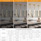 LMQNINE Natural Alabaster Pendant Lights for Kitchen Island White Marble Long Tube Chandelier Modern Gold Ceiling Light Fixtures for Bedroom Dining Room Table Living Room Hallway(M-3Pack)