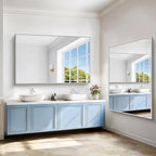 40x60inch Silver Bathroom Mirror, Silver Rectangle Mirror with Frame, Large Rectangular Wall Mirrors for Bathroom, Living Room, Hair Salon, Big Farmhouse Mirror Hang Horizontal/Vertical