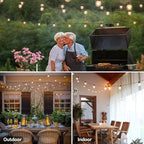 Cccinny Outdoor String Lights 25 FT G40 Globe String Lights with 13 Edison Plastic Bulbs(1 Spare), Waterproof Shatterproof Connectable Hanging Lights for Backyard Porch Balcony Party Xmas Decor