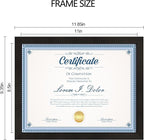 8.5x11 Diploma Frame with Tempered Glass, Multi Certificate 8.5 by 11 Photo Frame Bulk for Wall or Tabletop Display(Black, 1 Pack)