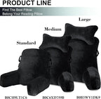 SLIGUY Reading Pillow Standard Bed Pillow for Sitting in Bed Couch or Floor-Backrest with Arms Support and Pockets, Adult Back Pillow Bed Chair for Bed Rest, Reading, Watching TV, Gaming, Black