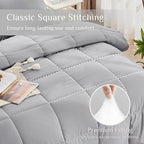 JOLLYVOGUE Full Comforter Set, Ultra-Soft Bed in a Bag Full Size 7 Pieces, Oeko-TEX Certified Bedding Set with Down Alternative Comforter, Sheets, Pillowcases & Shams, Light Grey