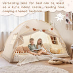 Sherilyn Twin Size Bed Canopy Bed Tents Dream Tent on Bed Privacy Space Blackout Sleeping Tents Indoor Breathable Portable Cottage Drafty Room Floor Bed Tents