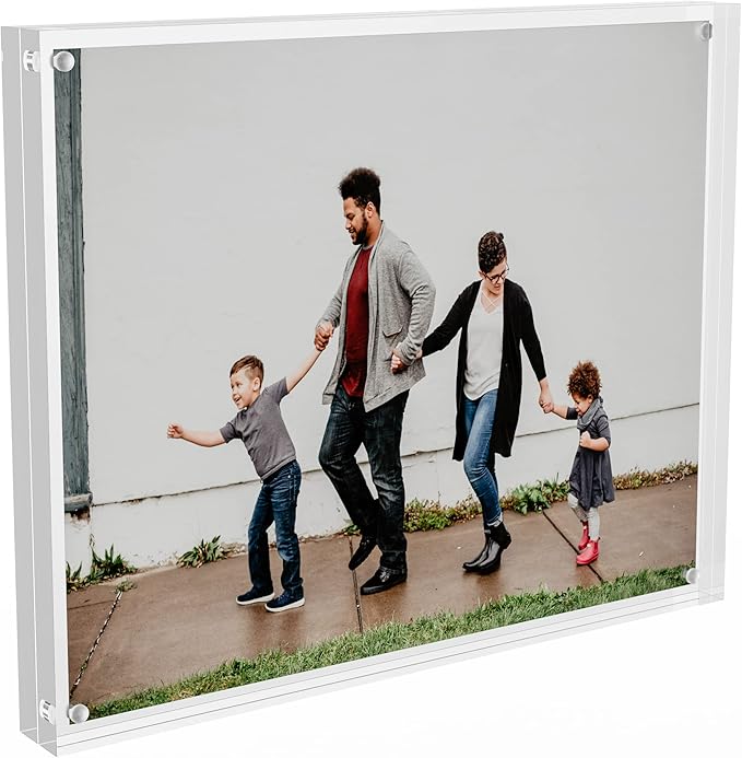 Acrylic Picture Frames 8x10 Inches, Acrylic Photo Frame for Love Memories, Family Happiness, Pet Pictures, Stamps Collection, Cash, Specimen Display, Two 8x10 Acrylic Block in 12mm + 12mm