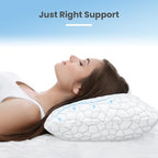 High Cooling Pillow for Hot Sleepers Bed Pillow for Side Sleepers Memory Foam Neck Pillow Queen Pillow with 2 Extra Fill