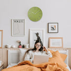 Wall Clock, Silent Clock, Wall Clocks Battery Operated， 12 inch Modern Wall Clock, Suitable for Offices, Living Rooms, Kitchens, Homes, Schools (Yellow Green Without Second Hand)