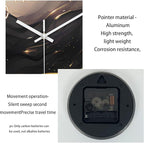Large Wall Clocks Battery Operated 16 Inch Marble Glass Wall Clock for Living Room Black and Glod Wall Clock Silent Non Ticking